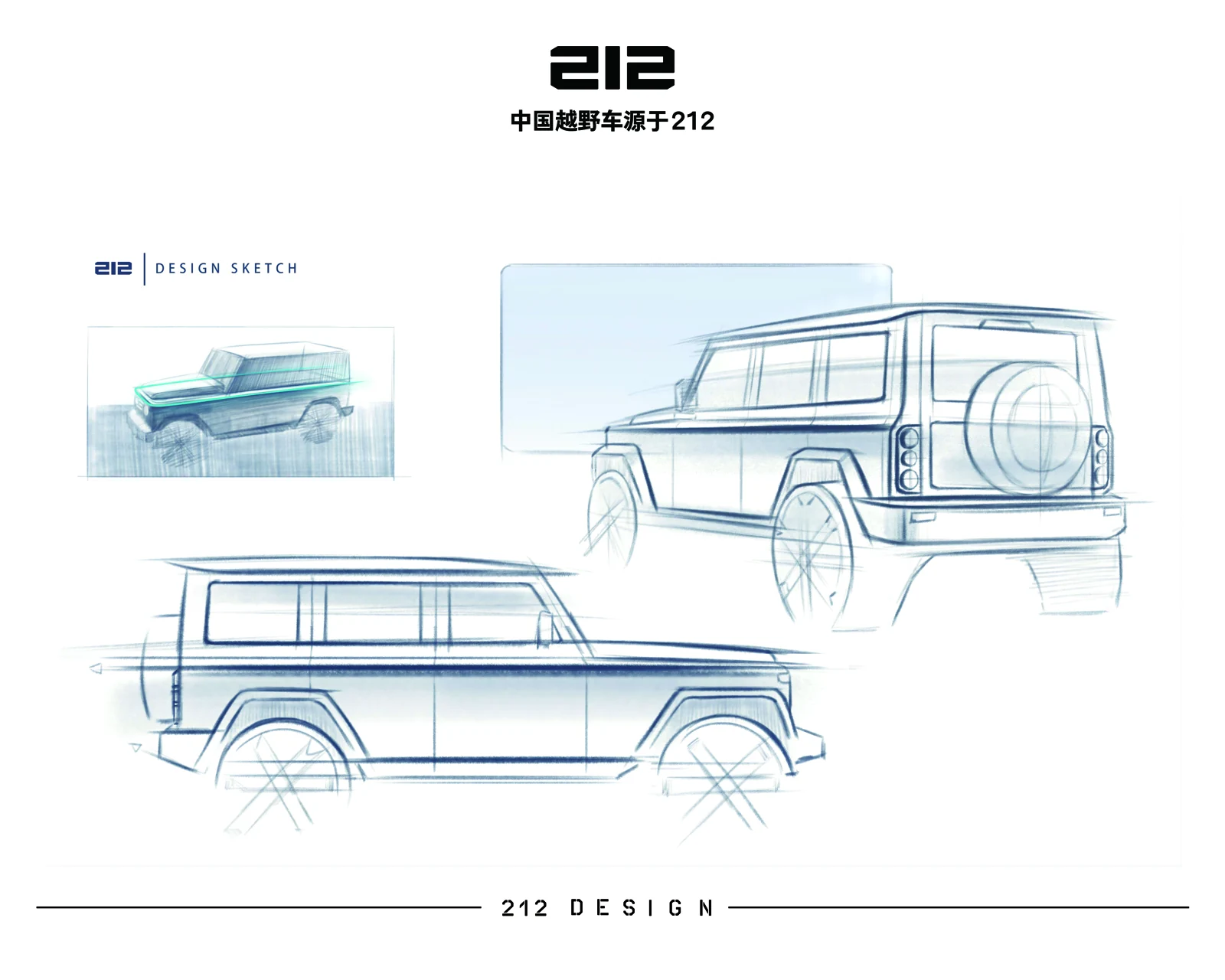 Bocetos de diseño originales de la marca 212